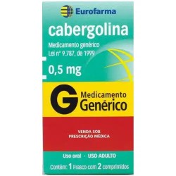 Cabergolina 0,5mg 2 Comprimidos - Eurofarma